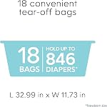 Recharge Diaper Genie Easy Roll avec 18 Sacs - pour les seaux Diaper Genie Signature et Platinum | Dure jusqu'à 5 Mois ou Contient jusqu'à 846 Couches Nouveau-Né par Recharge bleu 1 Compte