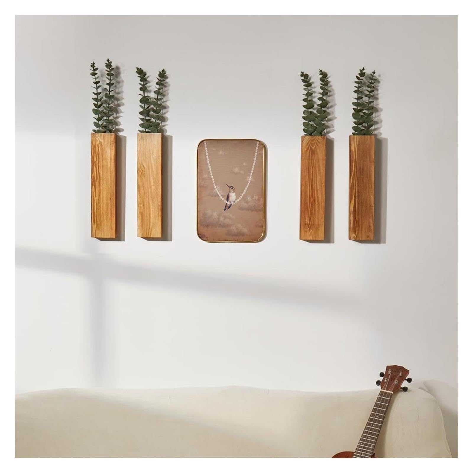 Trockenblumen-Präsentationsständer aus Holz zur Wandmontage Für Haushalt