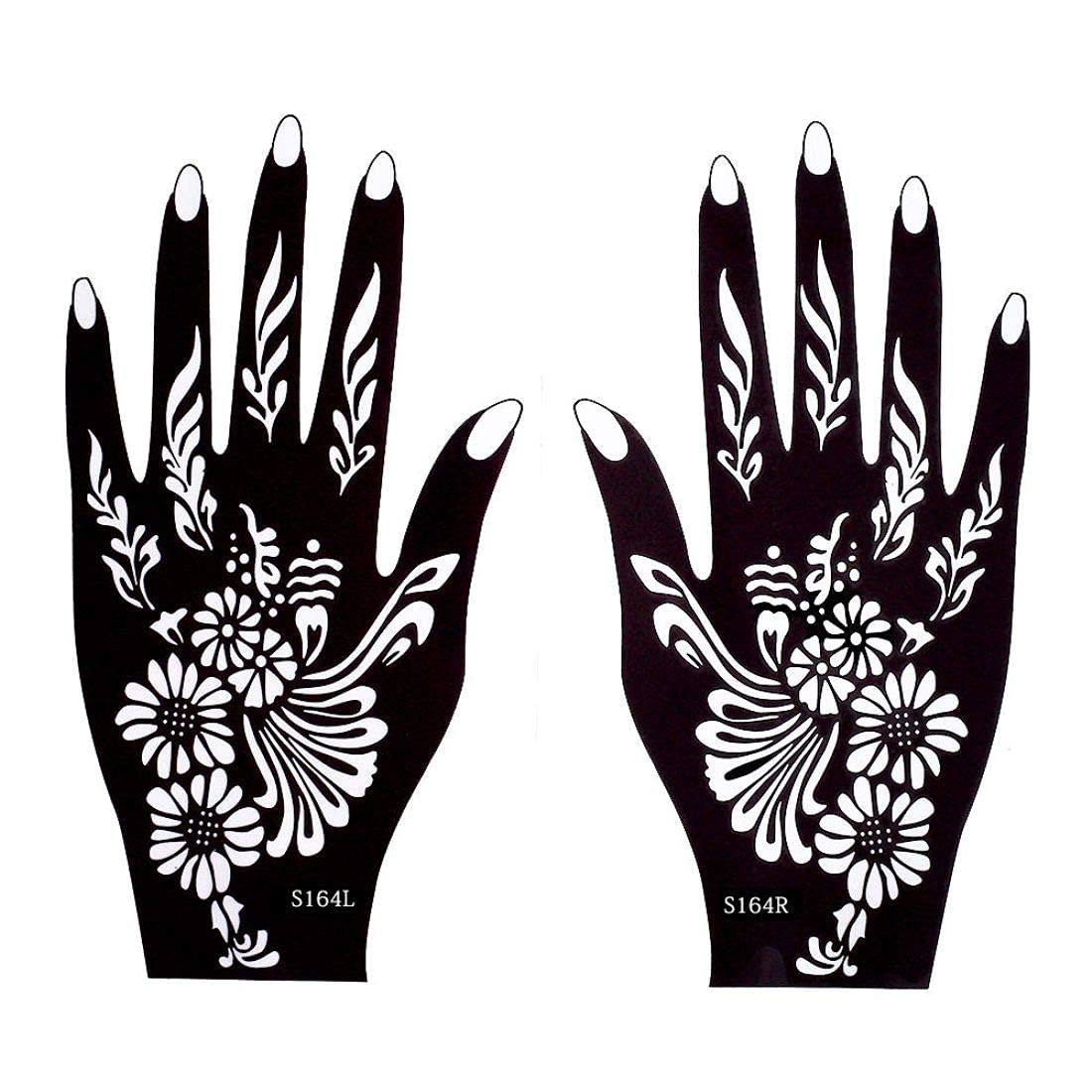 IVANA'S Heena Mehandi Tatto Stencil Set for | Hand | Body | Fingure | Face | Heena Art Temporary Tatto for Kids, Girls & Women, Design - TAT-003, Black, M-image-18