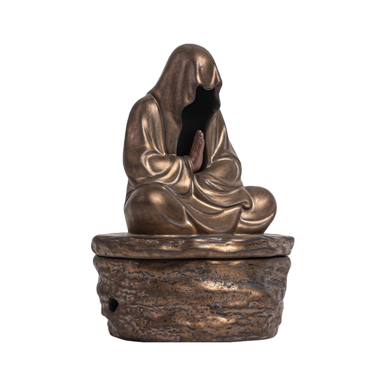 Tsophreniq Incenses Burners Holder with Meditations Buddhas Statue Designs Protections From Evil Ornament Ceramic Incenses Burners Meditations Buddhas Statue