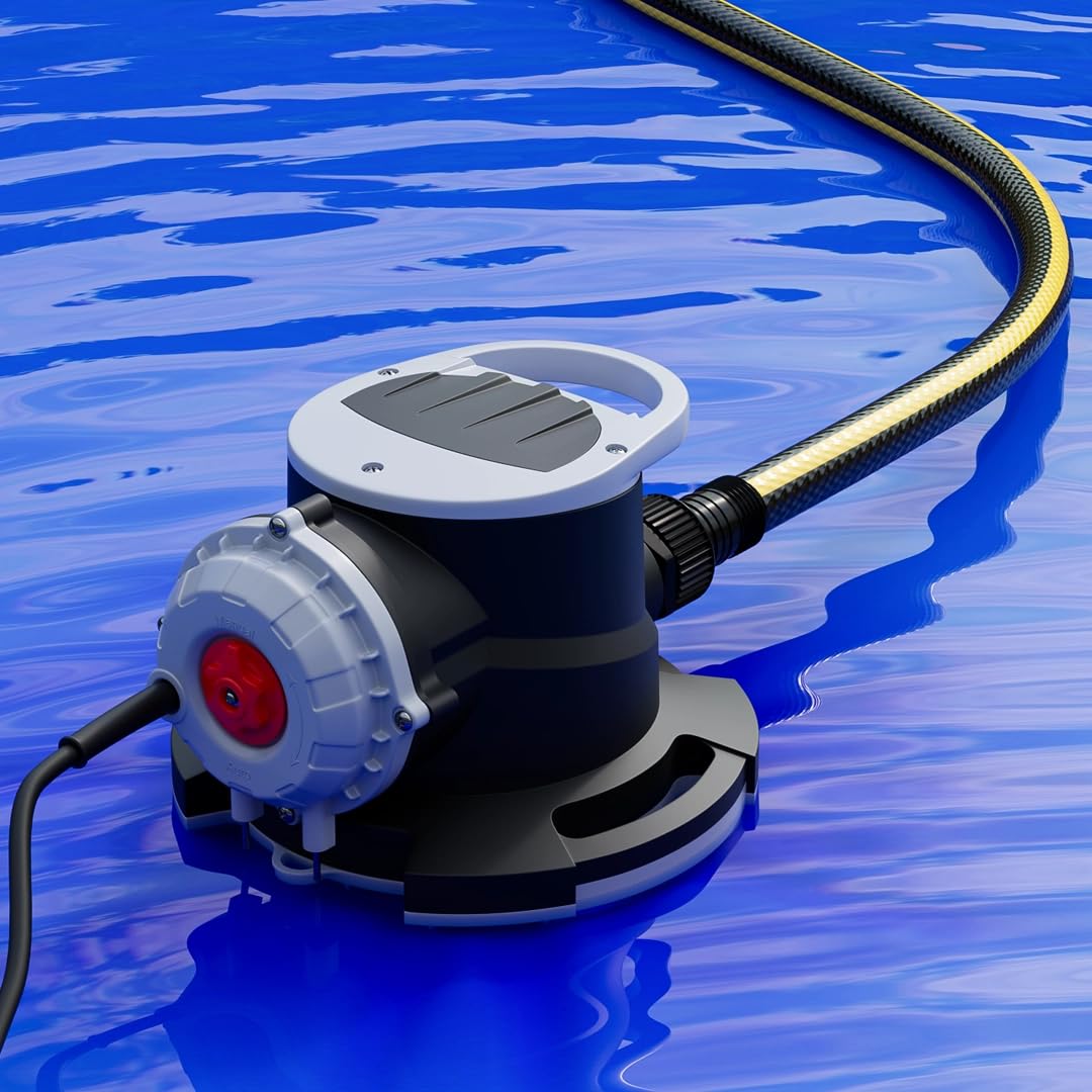 Glong D-Cover S, Pompa Automatica Svuota Telo Piscina, 7.000 l/h, Doppia Modalità Automatica/Manuale, IP68, Cavo 10 m con spina Schuko