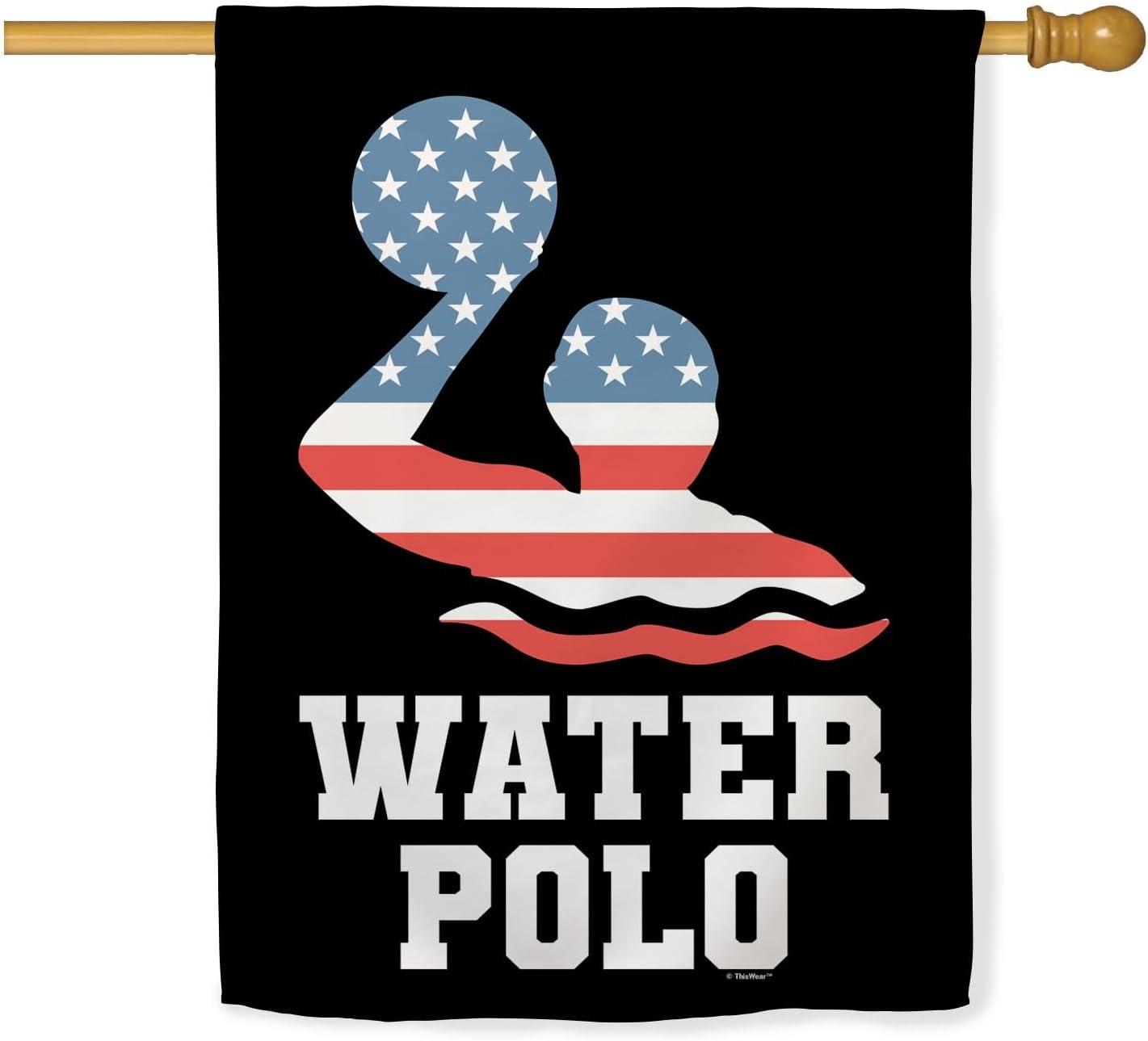American Pride Summer Games Gifts USA Sports Water Polo Double Sided 28x40 House Flag