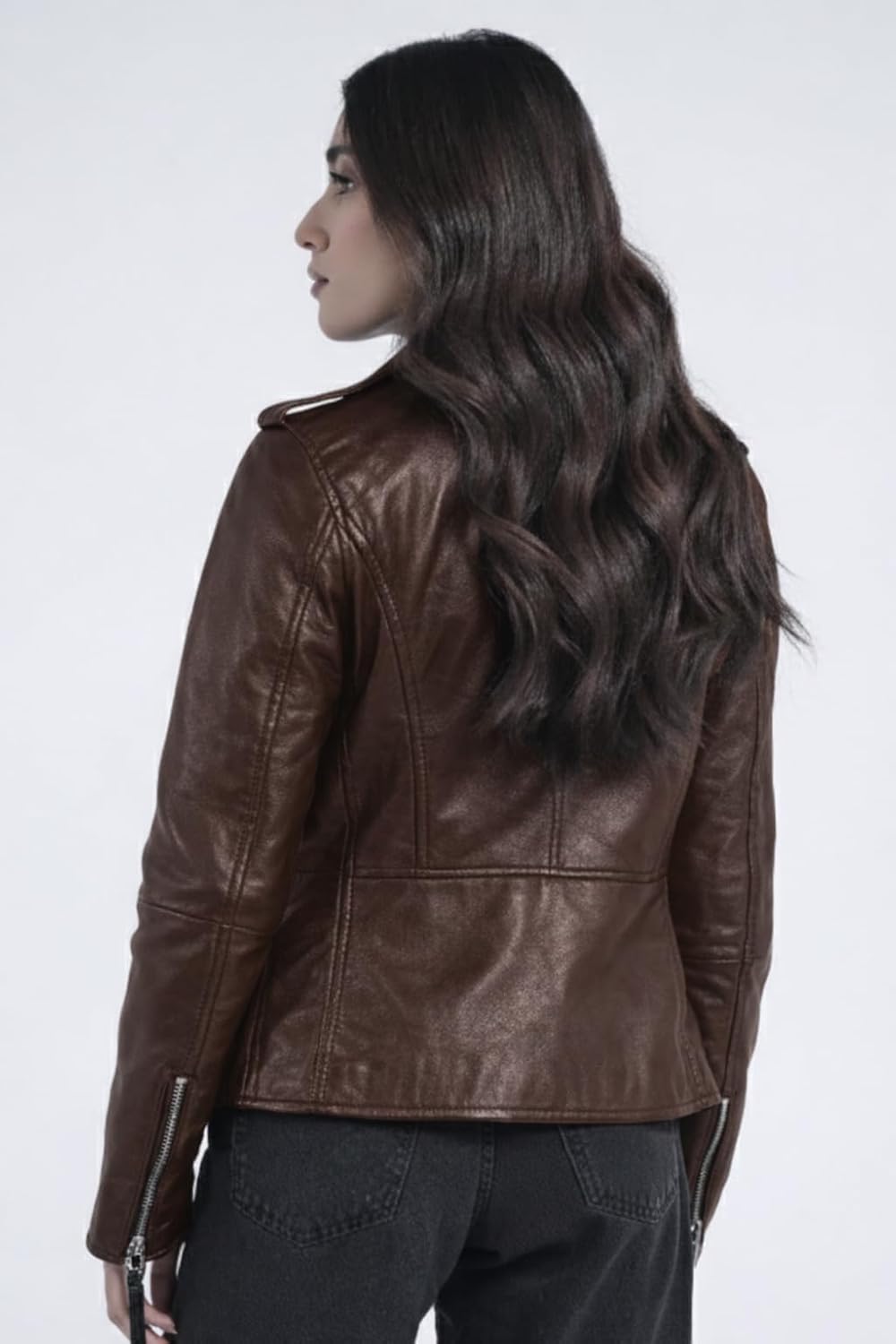 STREGA Leather Jacket Women Lambskin Leather Motorcycle Jacket - Real Leather Moto Jacket for Women - Image 3