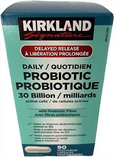 Kirkland Signature Daily Probiotic 30 Billion Active Cells with Probiotic Fibre - 90 Vegetarian Capsules