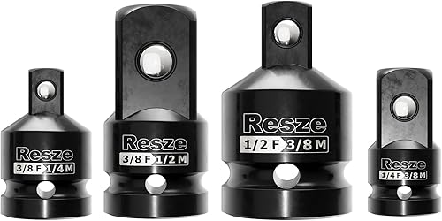 Juego de adaptador y reductor de enchufe de impacto, juego de adaptadores de enchufe de 1/4 pulgadas y 3/8 pulgadas y 1/2 pulgadas, adaptador