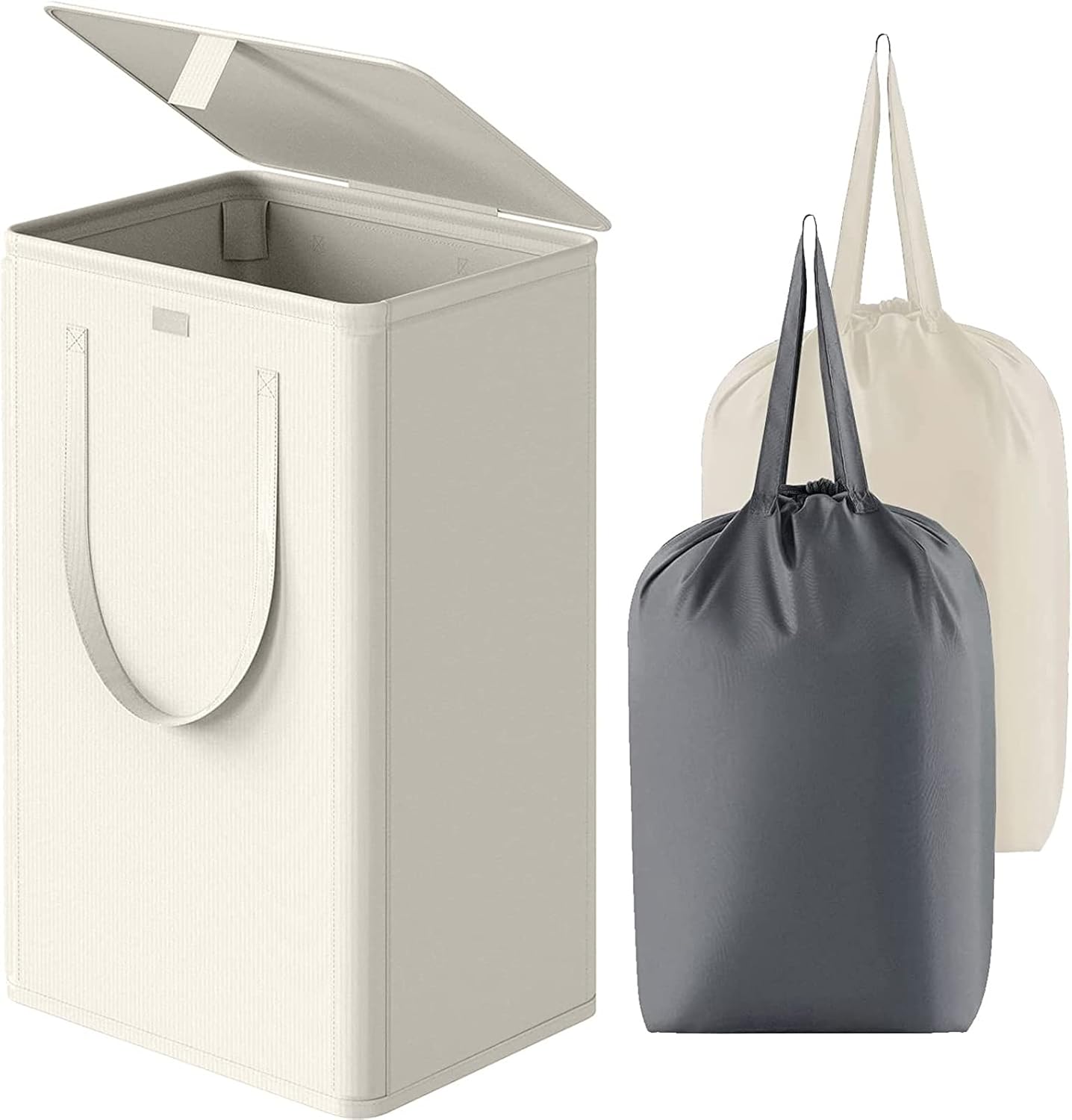 WOWLIVE 100L Laundry Hamper with Lid, Large Foldable Laundry Basket