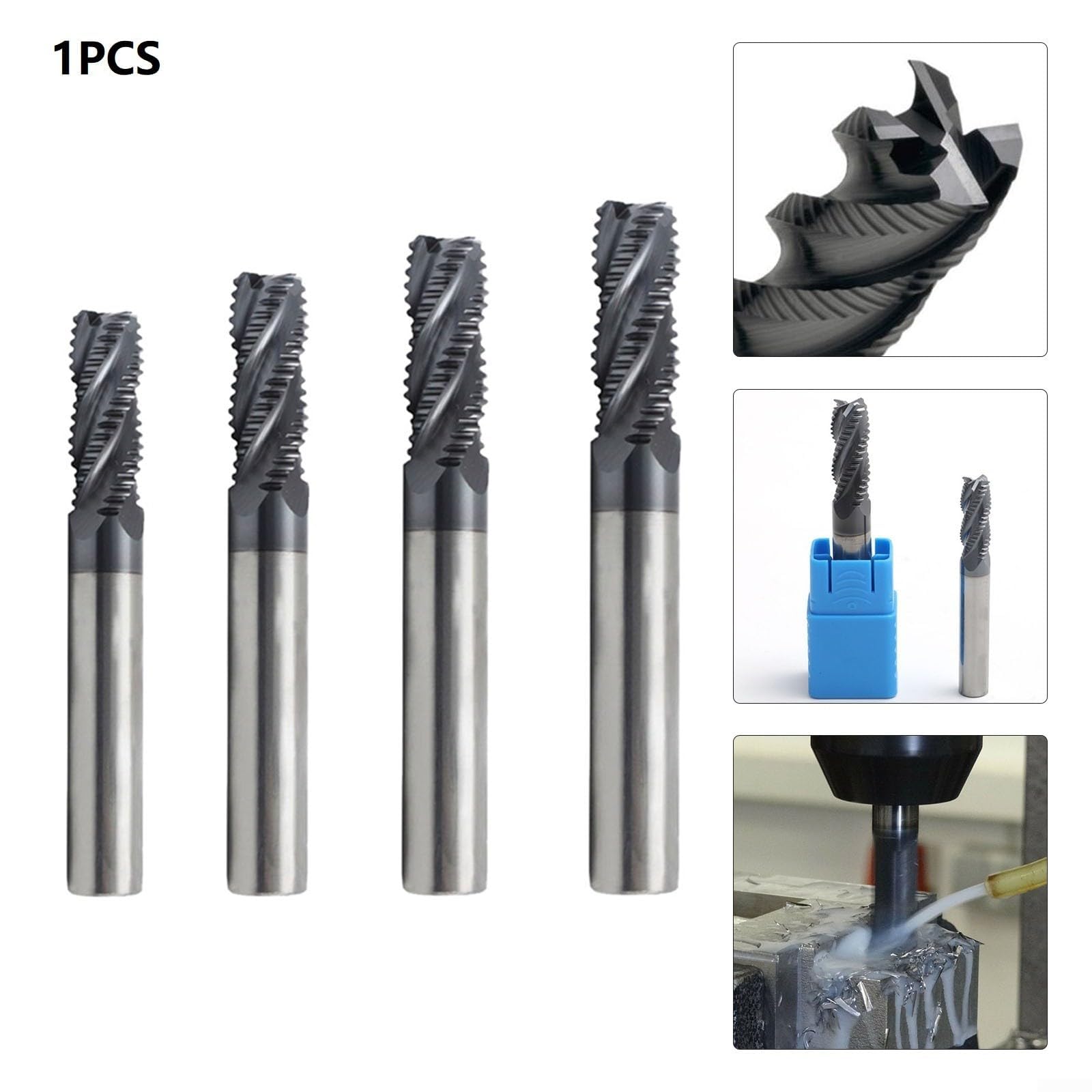 Fraise à ébaucher efficace en carbure massif, 4 dents, avec revêtement AlTiN à 4 dents, convient pour HPC (10 mm)