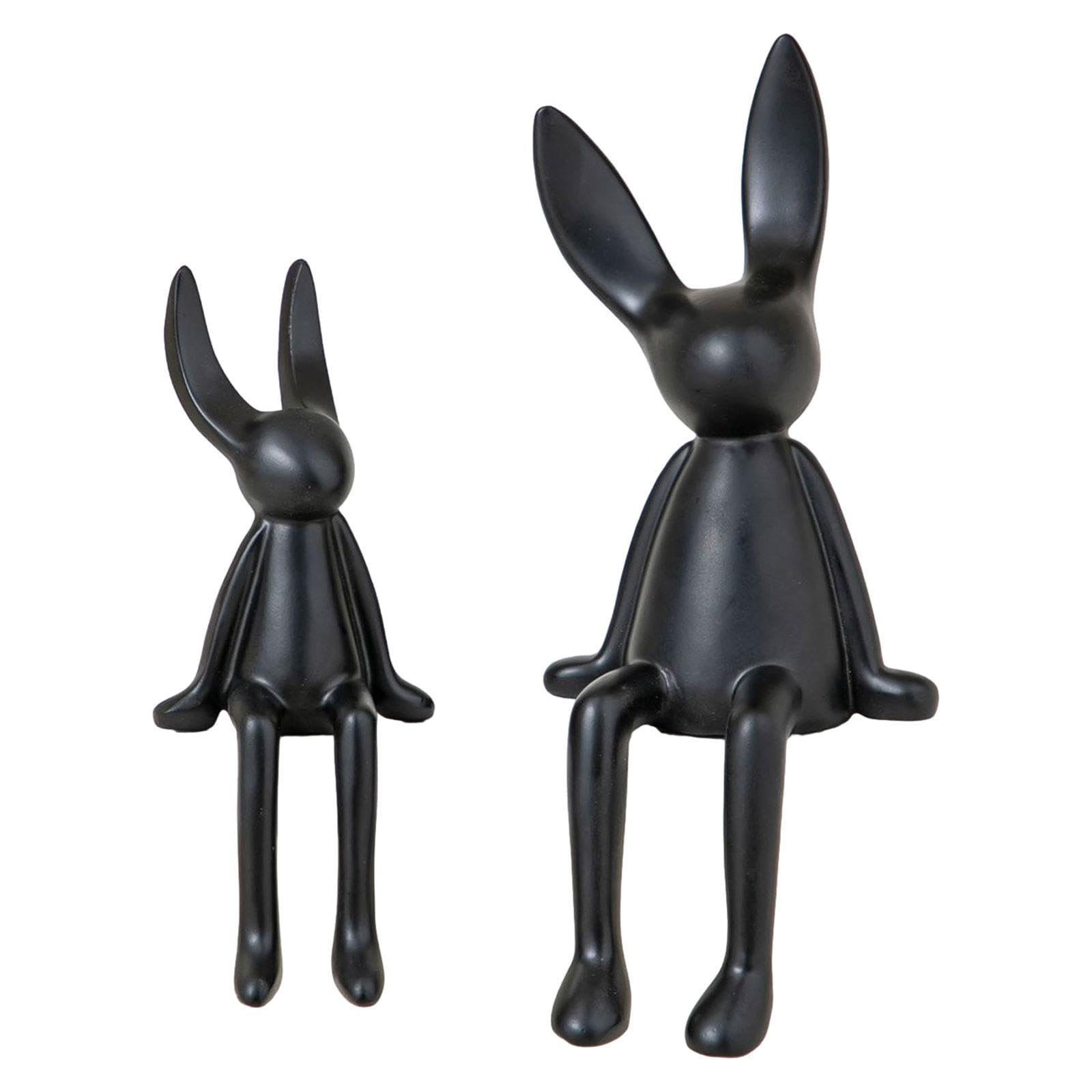 Juego de 2 Estatuillas/esculturas de de Cerámica, Modernas Y Elegantes, Ideales para La Decoración del Hogar, La Oficina, La Mesa, Negro, Individual