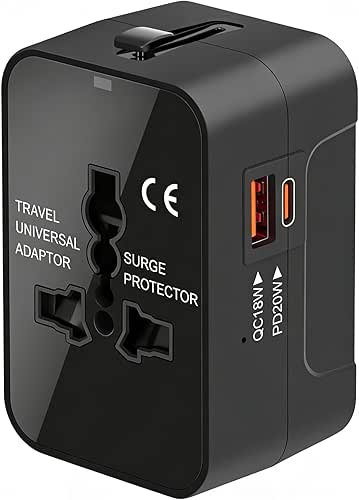 Universal Travel Adapter Worldwide, GaN Fast Charging with PD 3.0