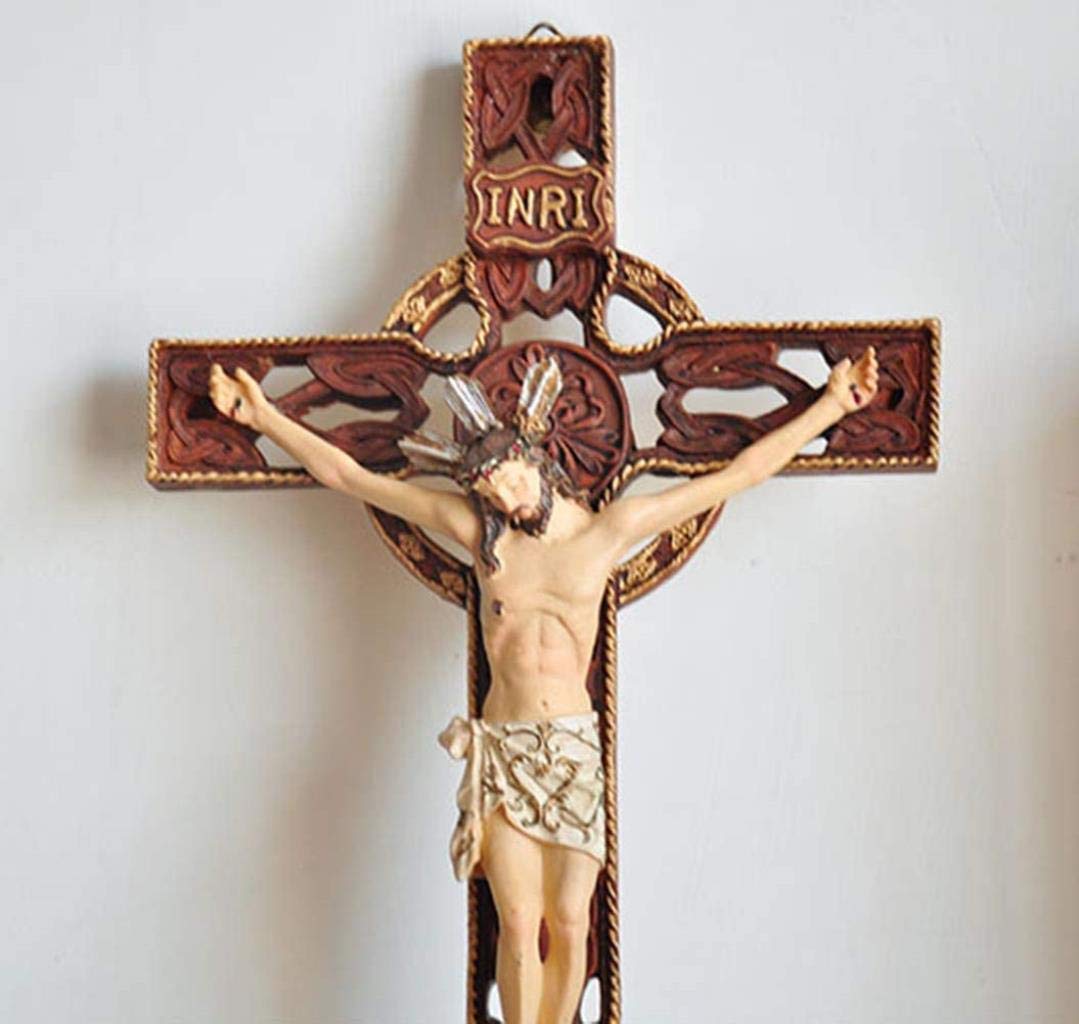 Kruisdecoratie voor muur, elegant, stevig metaal, christelijk hangend