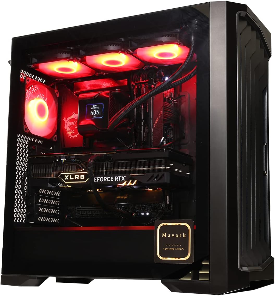 Mavark 4K Gaming PC Desktop Rig Intel 13th Gen Raptor Lake i9-13900K 5.8GHz RTX 4090 24GB GPU Overclocking AIO CPU Liquid Cooler 2.4" IPS Display GeForce RTX 4090 24GB 8TB SSD 128GB RAM Win 11 Pro
