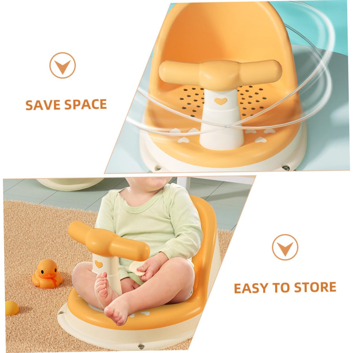 Asiento Material Bebés Baño Antideslizante para Diseño y Pp y Tpe para Limpieza Esfuerzo, Adecuado para Hora del Baño y Juegos