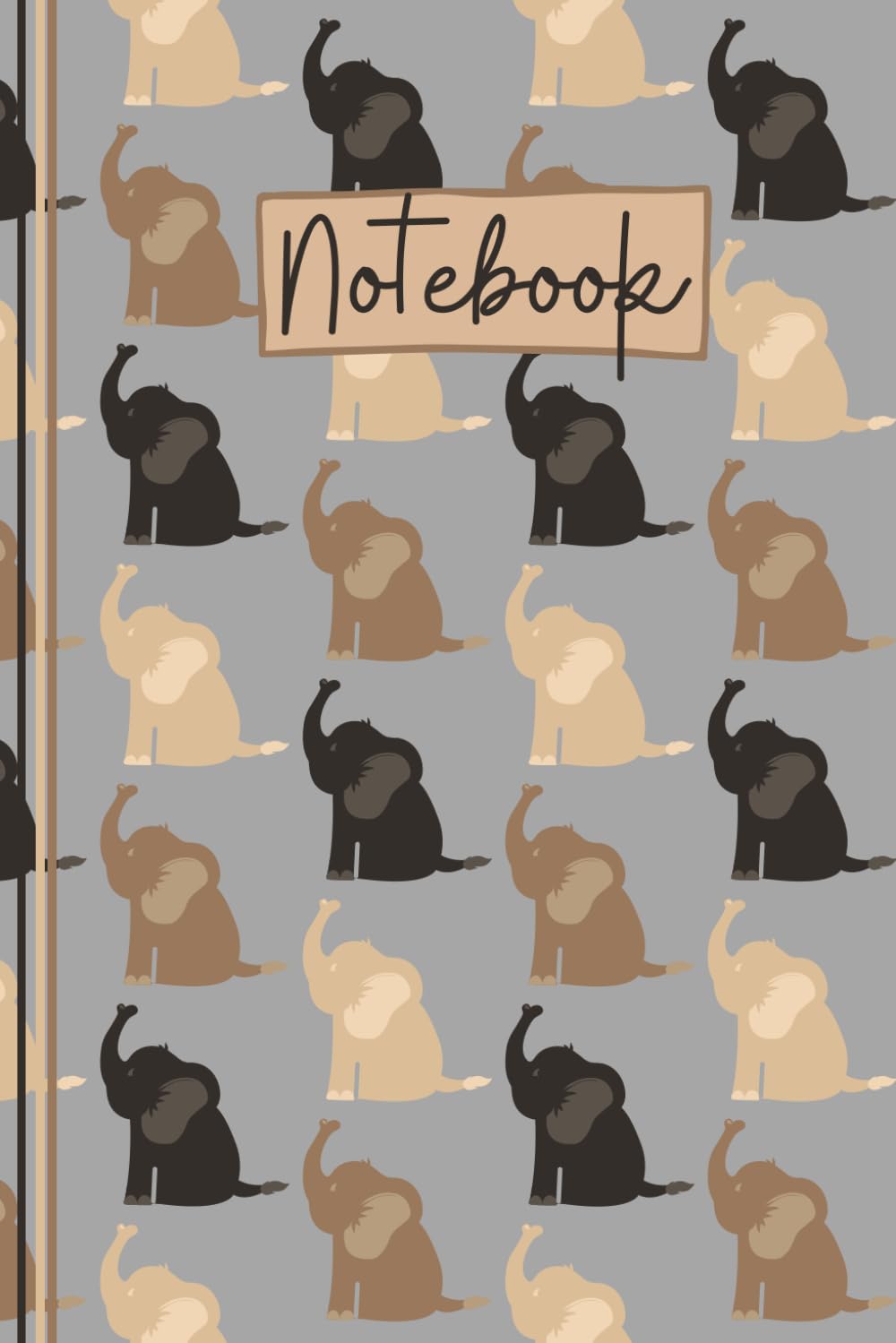 Elephant Notebook: Cute Elephant Lined Journal, The Perfect Novelty Elephant Gift for Anyone who Loves Elephants - Grey