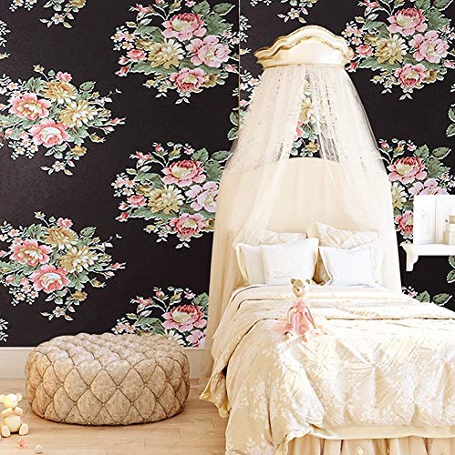 Amao Floral Decorative Self-Adhesive Paper Film Peel and Stick Wallpaper for Furniture Surfaces Easy to Clean 17.7\'\'x98\'\' (W1)