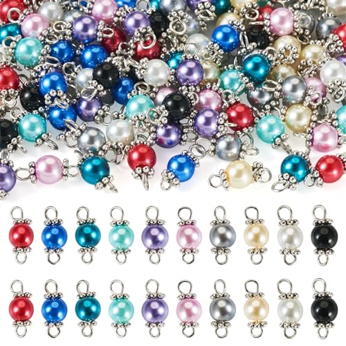 Breloques rondes en verre nacré sans défaut pour fabriquer des bijoux professionnels