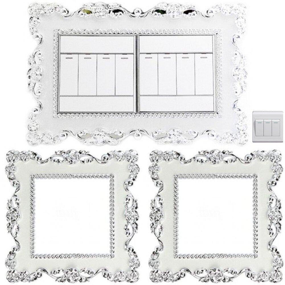 3pcs Resin Acrylic Light Switch Surround Stickers Single Light Switch Surround Socket Finger Panel Cover