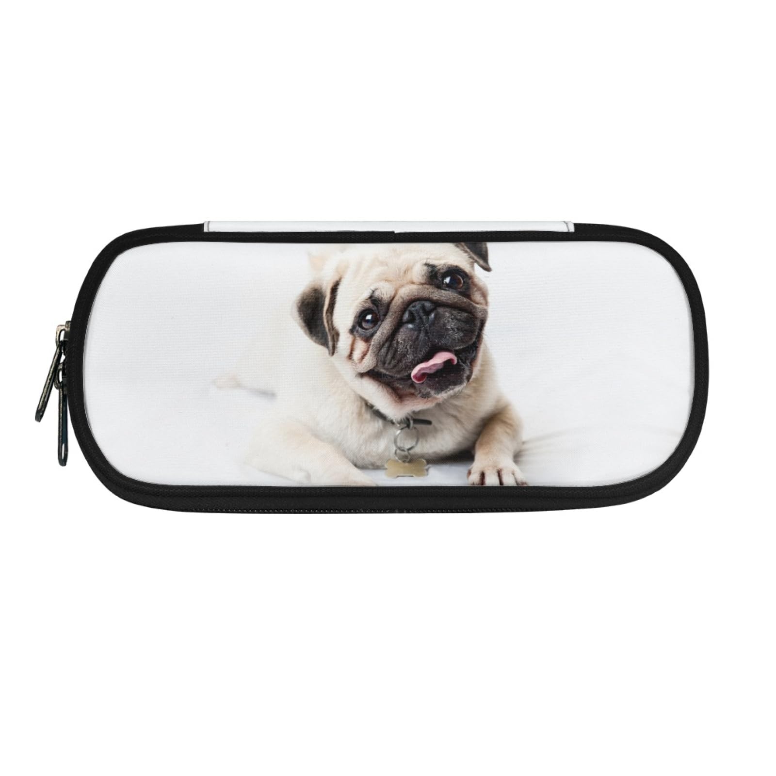 TOADDMOS Pug Dog Print Pen Case Cute Animal Pencil Bag for Kids Portable Desk Stationary Organizer Storage for Children School — image 1