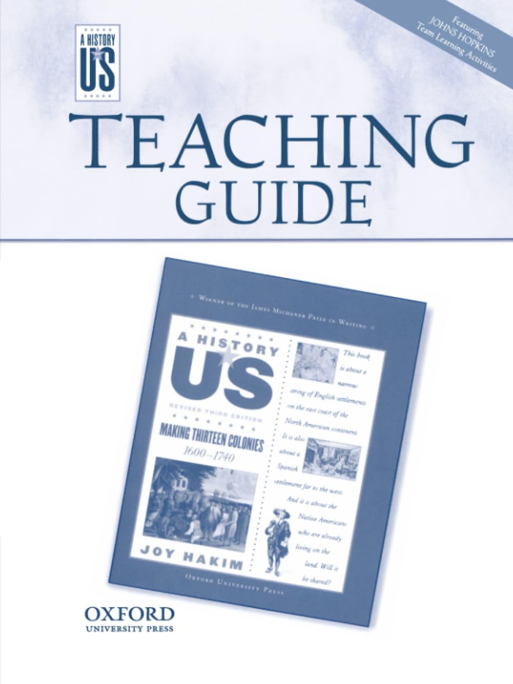 A History of US: Making Thirteen Colonies 1600-1740 Teaching Guide for Grade 8