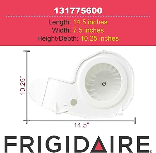 Miniatura 3 de Frigidaire 131775600 Rueda de soplador OEM genuina y conjunto de carcasa para secadores
