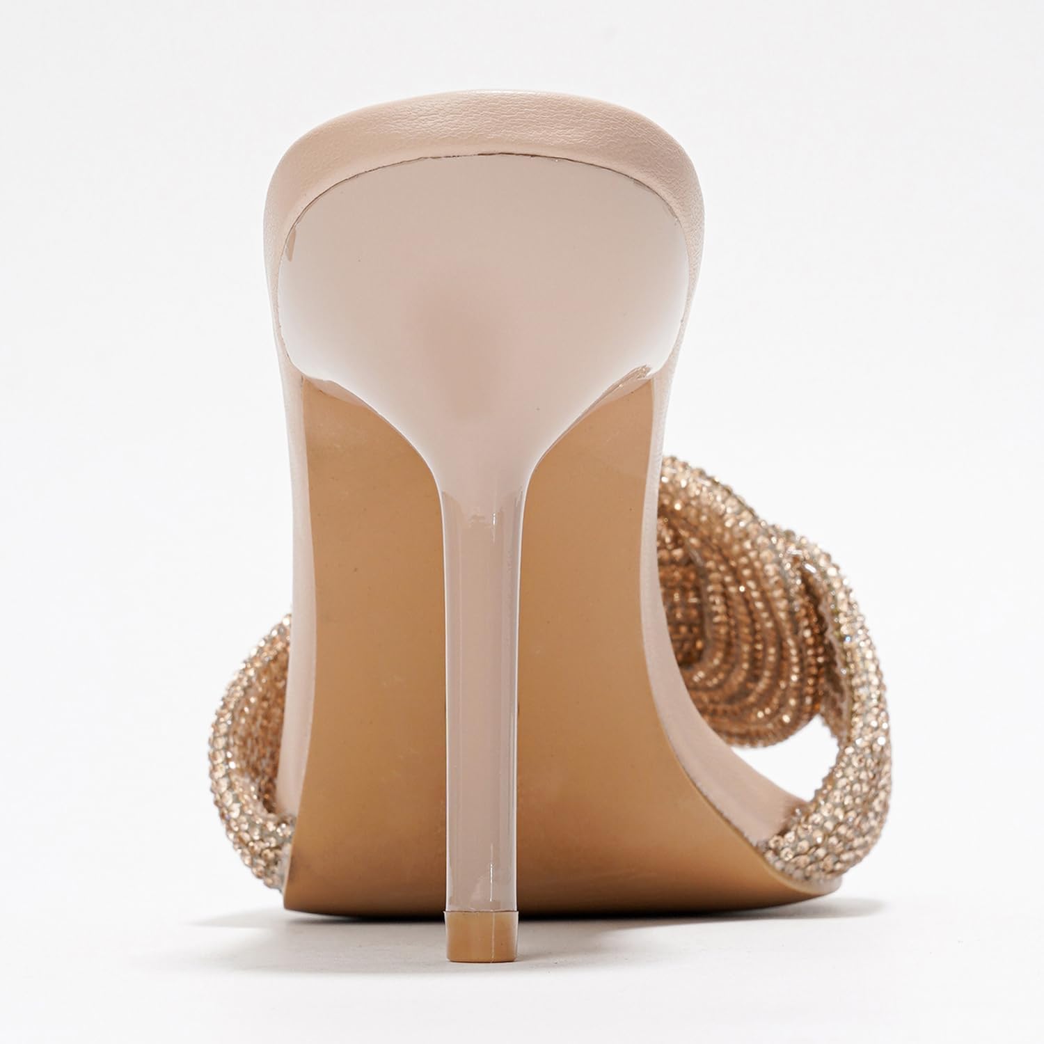 Cape Robbin Women's Stiletto Heels - Slip-On Sandals with Rhinestone-Embellished Knot & Open Toe (Flynn) - Image 5