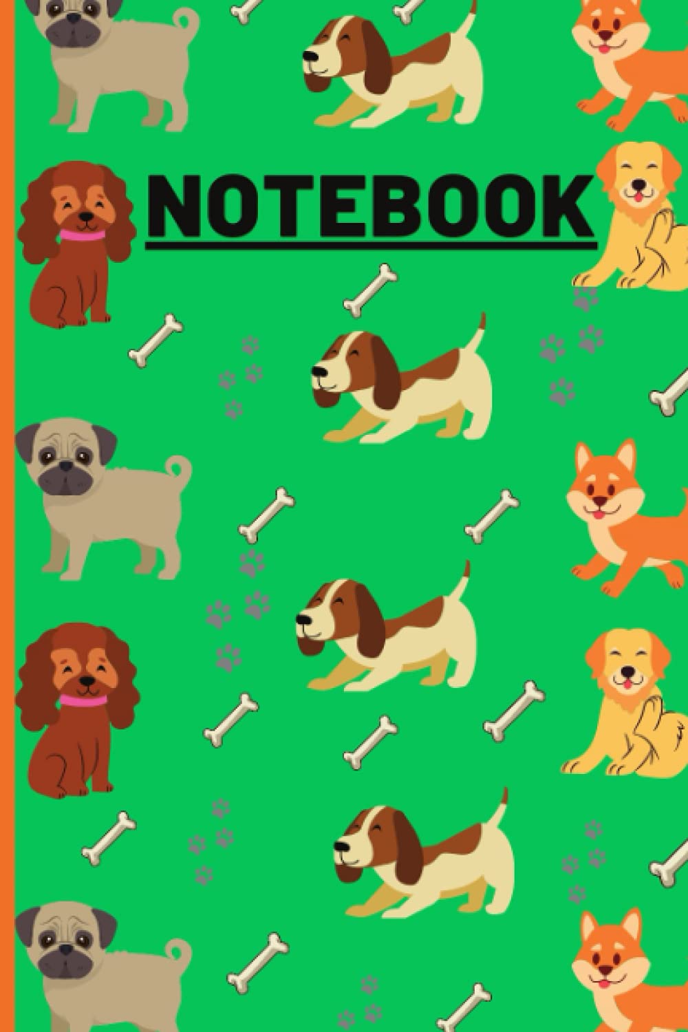 Sevimli Dog Notebook Çizgili Günlük, Kızlar, Kadınlar, Gençler, Köpek Severler ve Evcil Hayvan Sahipleri İçin Yenilikçi Hediye, Yeşil Ciltsiz Kitap: 6"9"inc pages 120 Notebook