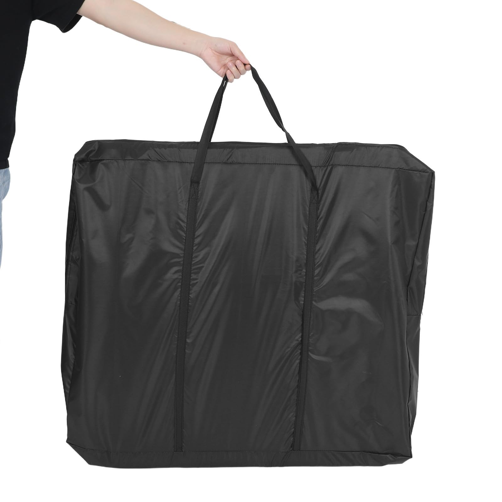 CALLARON Paquet de Rangement Pliable pour Table Pliante en Tissu Oxford Noir, avec Fermeture Éclair Double et Bandoulière Confortable pour Transport et Stockage, Dimensions 92x13x80 Cm