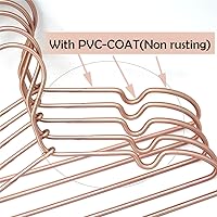 Vista 4 de Perchas de alambre de metal de oro rosa para ropa de bebé, 12.6 pulgadas, pantalones antideslizantes para niños pequeños, recién nacidos, perchas