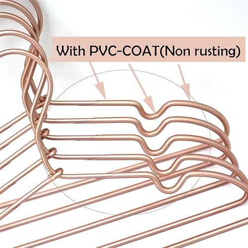 Miniatura 5 de Perchas para ropa de bebé de alambre de metal de oro rosa, 12.6 pulgadas, pantalones antideslizantes para niños pequeños, recién nacidos, perchas