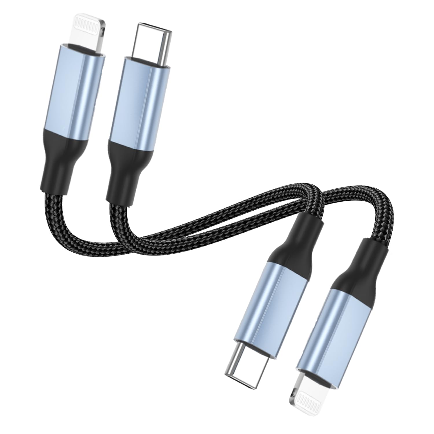 USB C auf Lightning Kabel Kurz, 30cm MFi Zertifiziert USB Typ C zu iPhone PD Ladekabel Schnellladekabel 2 Stück Nylon 30 cm USBC auf Lightning Kabel Kurz für Apple iPhone 14 13 12 Pro Max