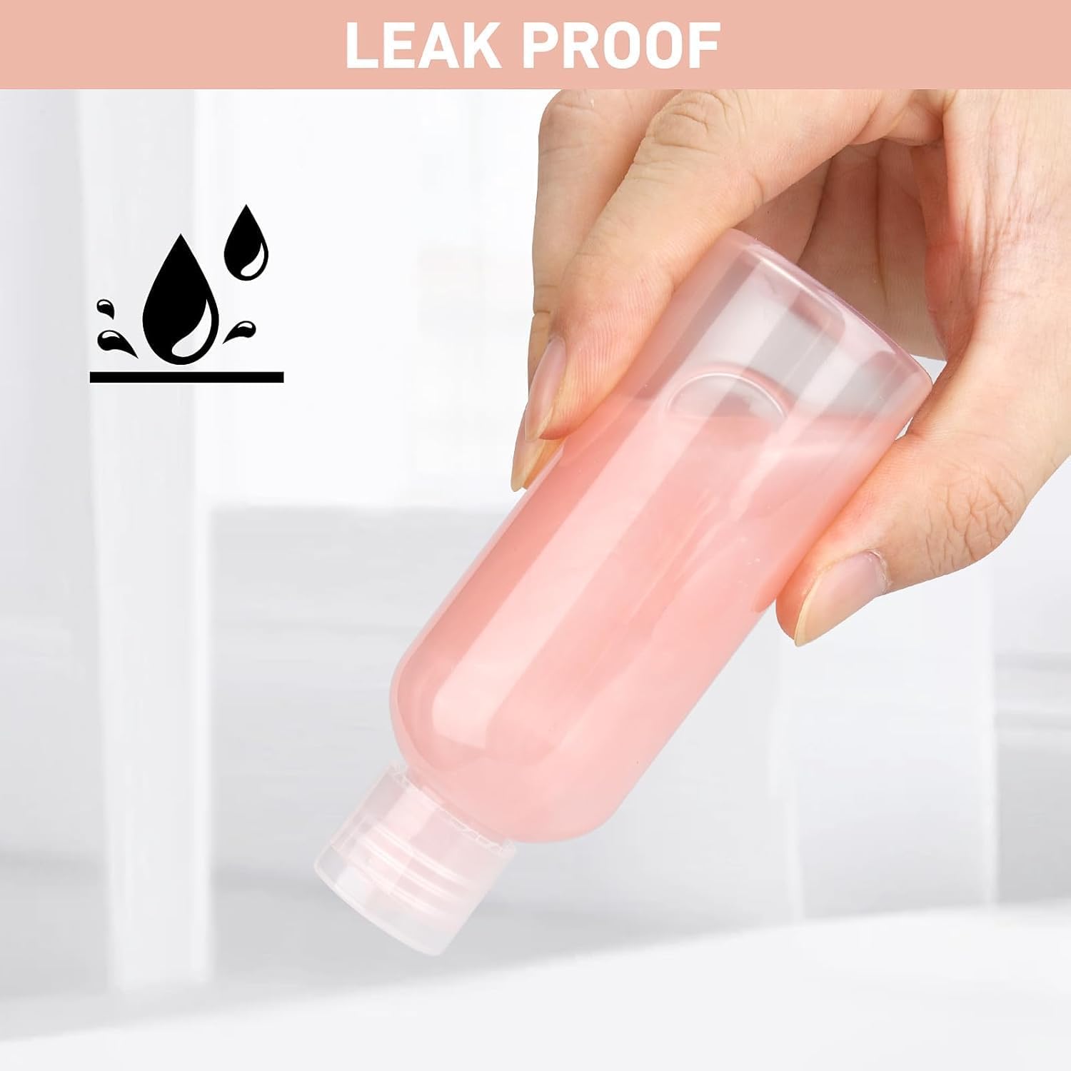 Travel Bottles for Toiletries 8 Pack 3.4oz 0.35oz TSA Approved Travel Size Containers Leak Proof Plastic Small Cream Jars Squeezable Empty Toiletry Bottles for Shampoo Conditioner(Clear)
