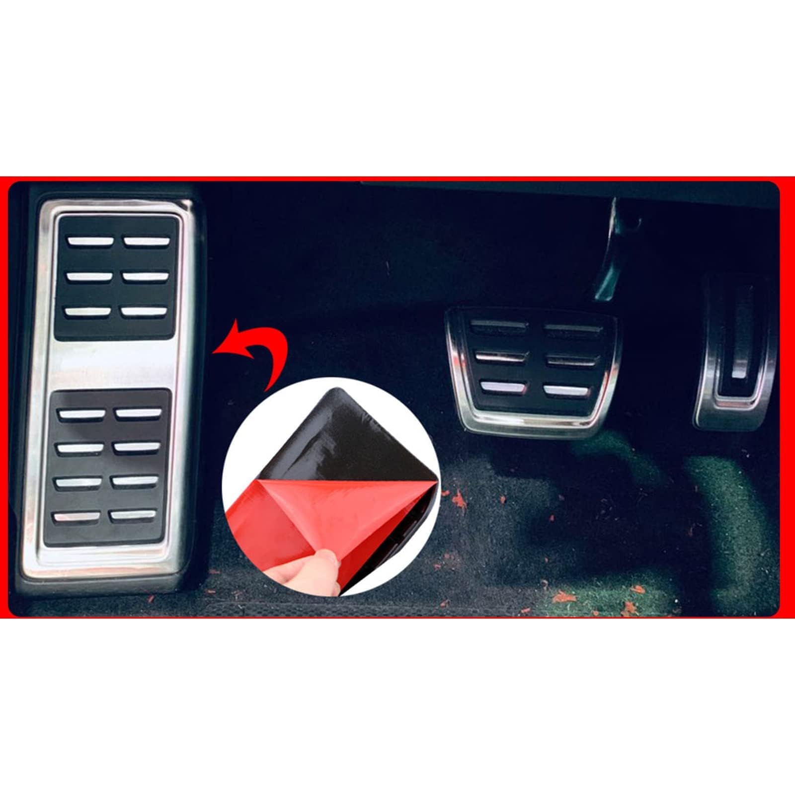 Copri Pedali per Audi A1 2012-2021, Pedale Antiscivolo per Pedale Sinistro Auto in Metallo Pedaliera per Auto Adatta Auto Poggiapiedi,A-at