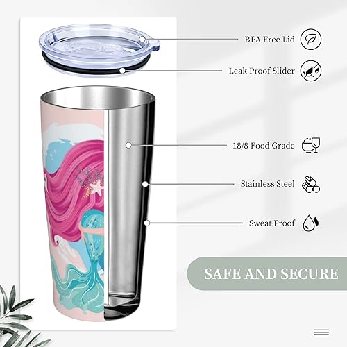 Miniatura 8 de Vaso de 20 onzas con tapa y pajita, taza de café helado con aislamiento al vacío, reutilizable, botella de agua de acero inoxidable para viaje