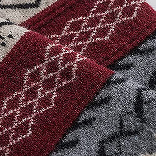 PEHMEA Men's Vintage Striped Sweater Oversized Knitted Pullover Crewneck Long Sleeve Colorblock Jumper Tops(Coffee-L)3