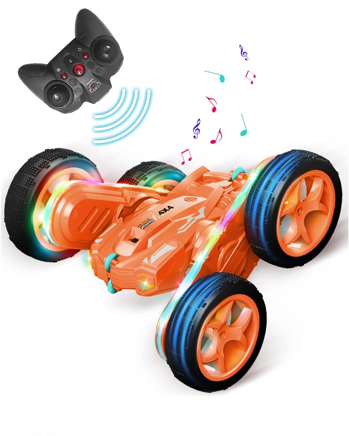 Coche Teledirigido Niño, Rotación de 360° 2.4Ghz RC Coche Acrobático Teledirigido, Coche Teledirigido Acrobático con Luz LED, Largo Tiempo De Juego, Regalos para Niños, Juguetes Niños