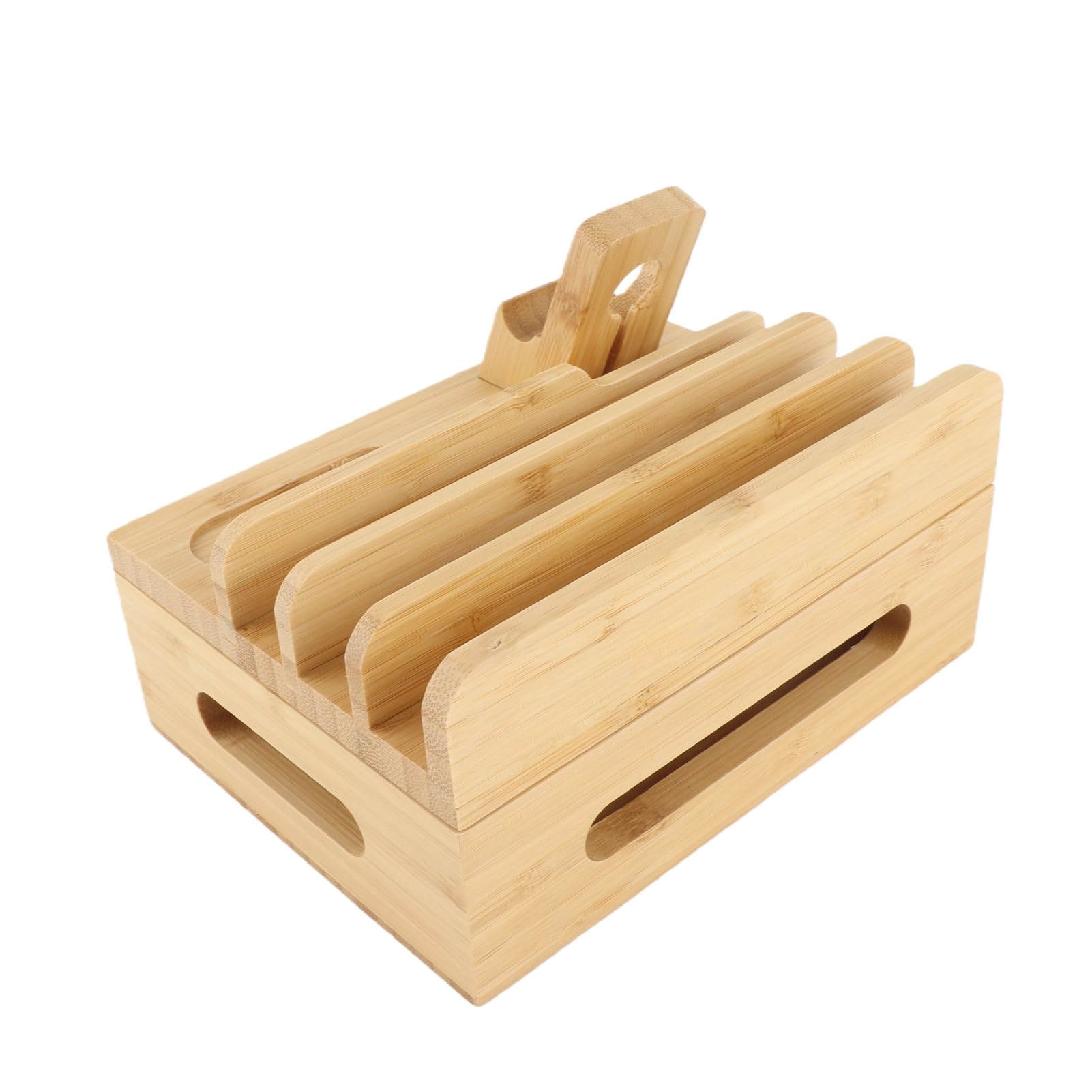 Pissente Support de Charge en Bambou, Station de Chargement Multiple avec Port USB, Organisateur de Bureau pour Téléphone, Tablette et Montre