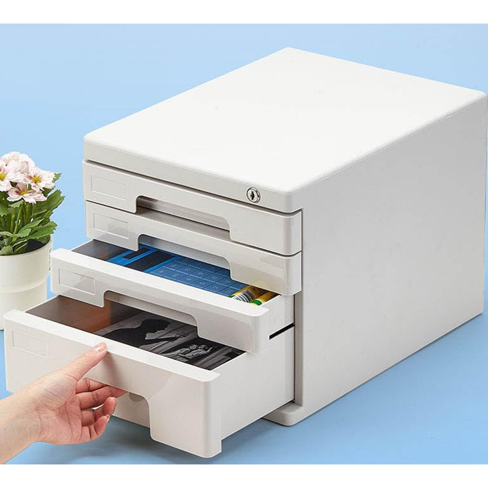 Schedario chiudibile a chiave per ufficio e casa Secure Document nizat Solut Slish per documenti e file e design salvaspazio