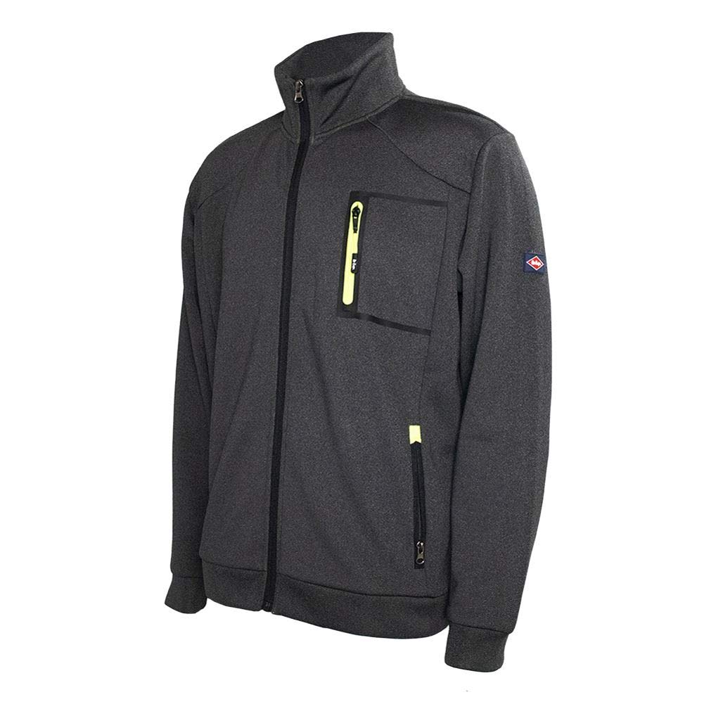 Lee Cooper Workwear LCJKT124 Men's Full Zip Thermal Anti Pill Bonded Fleece Work Jacket, Charcoal Marl, 2X-Large