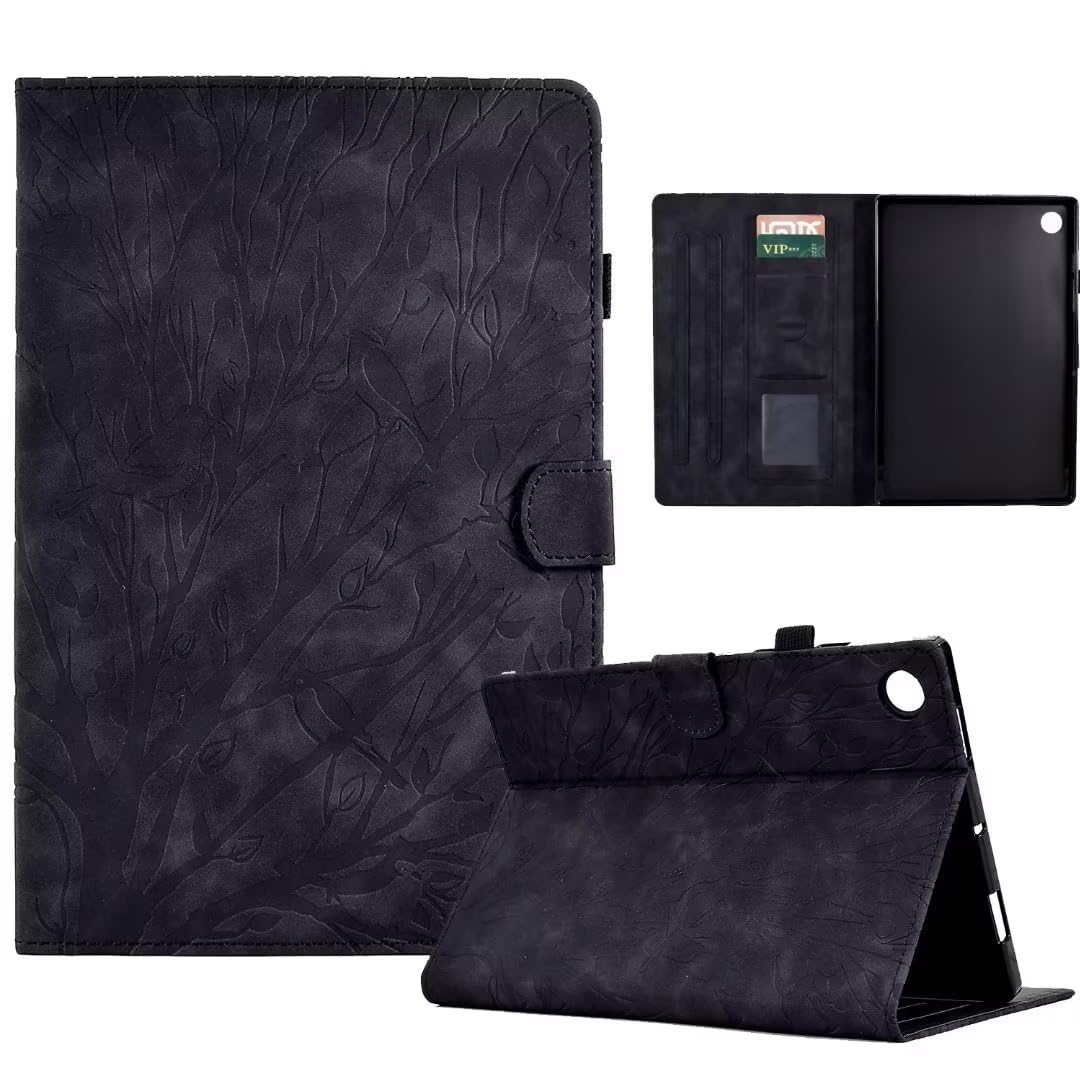 YUNHOTIC Case for Samsung Galaxy Tab A7 Lite 8.7 inch [ SM-T220/T225/T227 ] 2021 Model, Premium PU Leather Folding Stand Cover with Pen Holder &