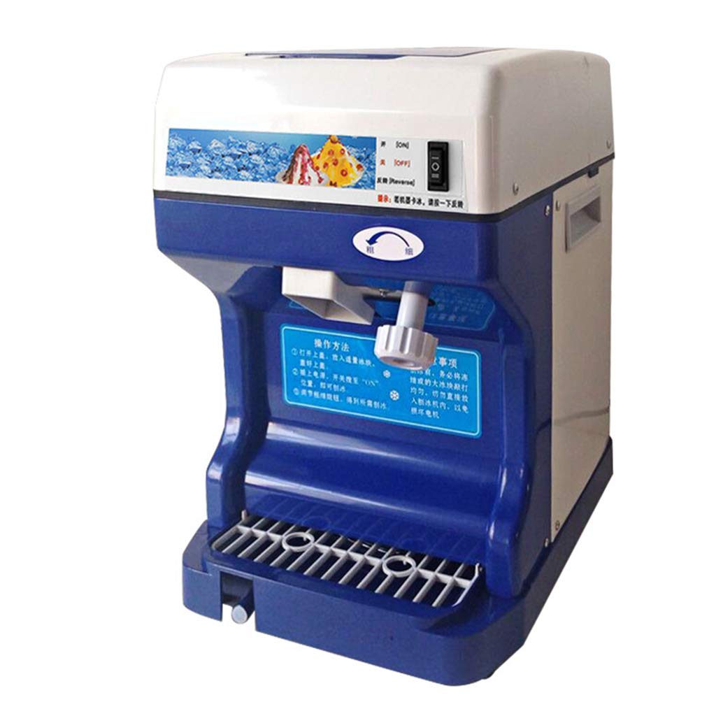 Ice Crusher Electric Ice Crusher, Ice Shaver Snow Cone Maker Shaving Crusher Machine 120 Kg/Hr 250 W,Inductive Switch | Adjustable Size | for Household & Commercial Use - White,Blue