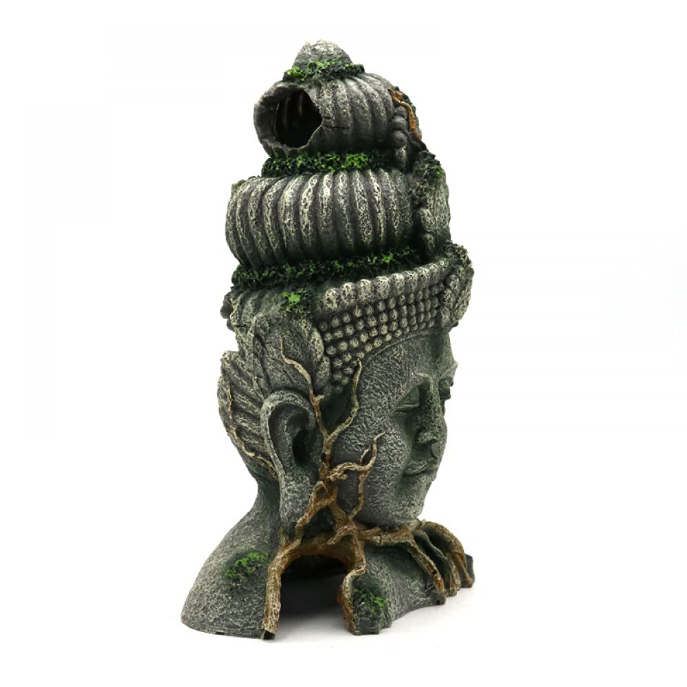 Siqi Retro Buddha Decorazioni per acquari Resina Serbatoio di Pesce Buddha Seduto Statua Ornamento per Acquario Accessori per Animali Domestici Decorazione paesaggistica