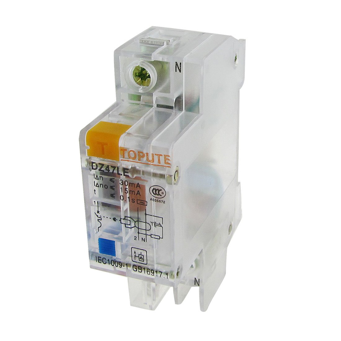 Disjoncteur résiduel DZ47LE transparent 1P+N anti fuite