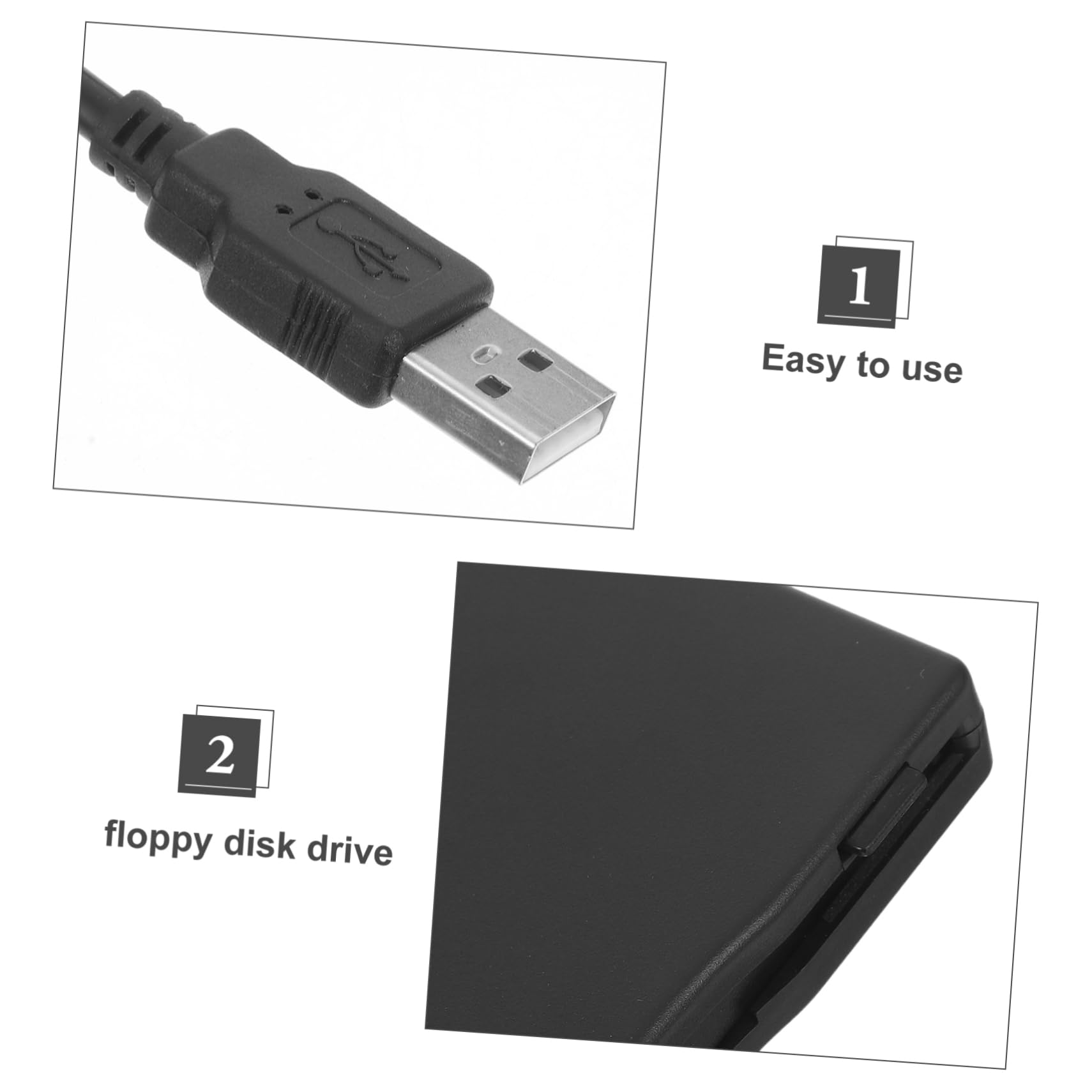 SHINEOFI Unità Floppy Disk USB 2.0 Esterna, Lettore per Laptop e Desktop, Struttura Leggera in Abs, Compatibile con Sistemi Operativi