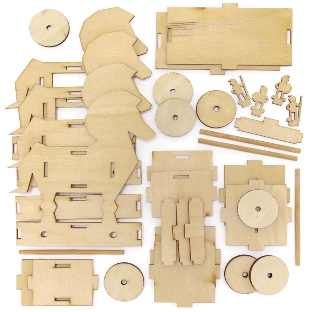 Kits De Madera Carro Romano Para Decorar | 2 Unidades | Manualidad Educativa Para Niños +5 Años