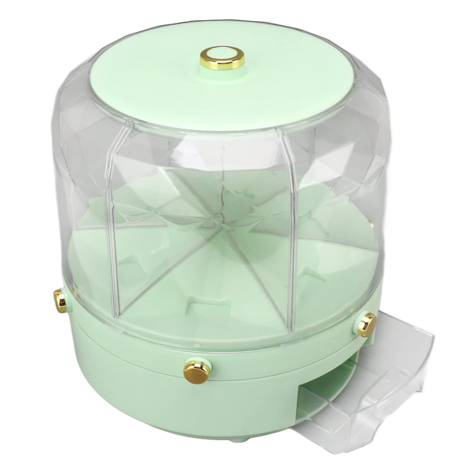 Dyspenser do ryżu, 6 Grid 6KG 360 Degree Rotatable Grain Container Dry Food Dispenser with Lid, Individual Button, Clear Cereal Dispenser Bucket for Home Kitchen Pantry Soybean (Zielony)