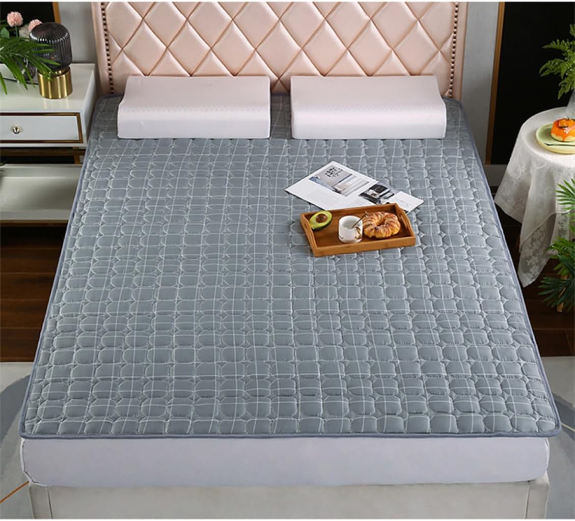 Cooling Mattress pad, Soft to The Touch, Cooling, 120 * 200cm, Half-Size Mattress pad, Plain, with Elastic at The Four Corners, Smooth (Color 1, 90 * 200cm)