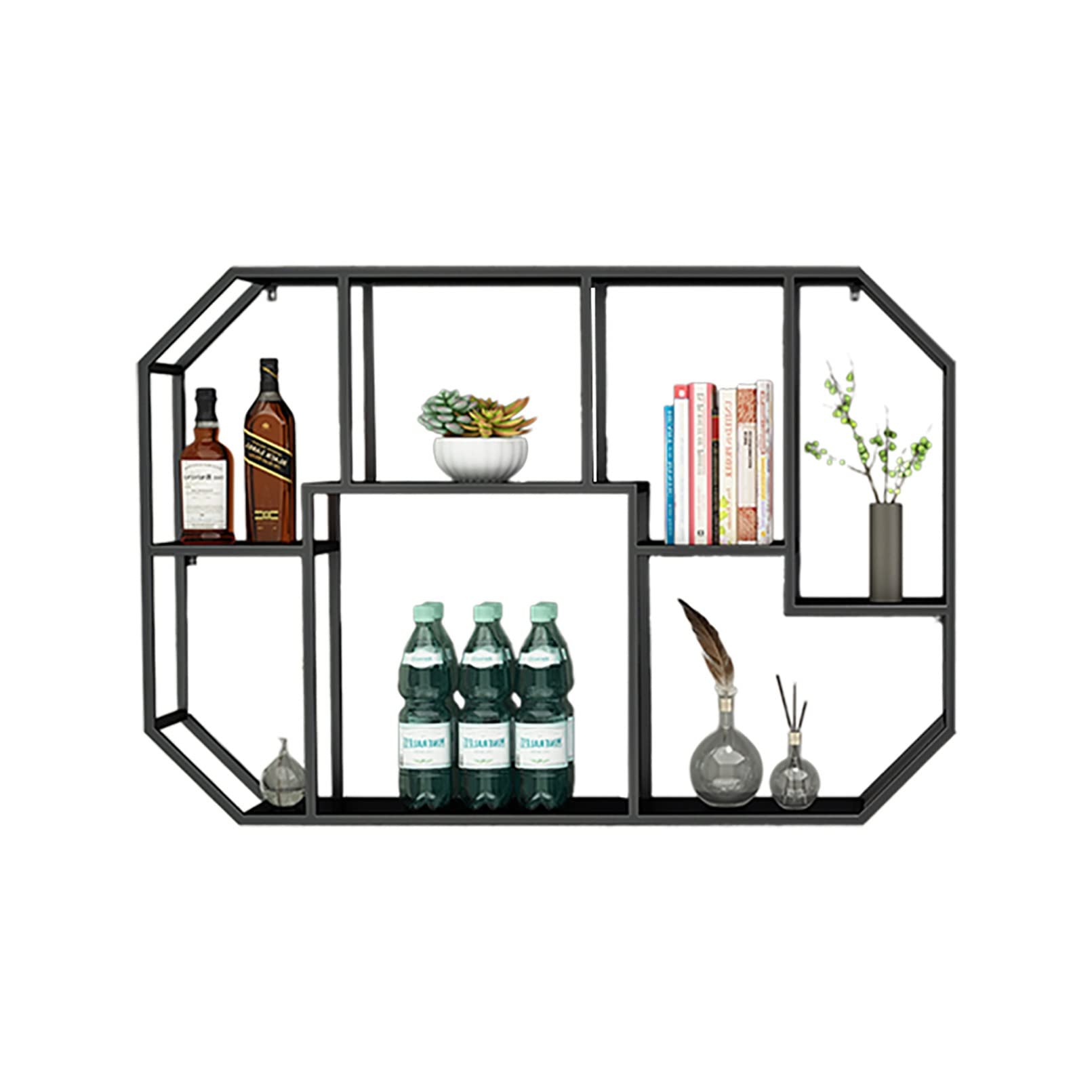 Étagères flottantes pour bar et cuisine au design contemporain épuré