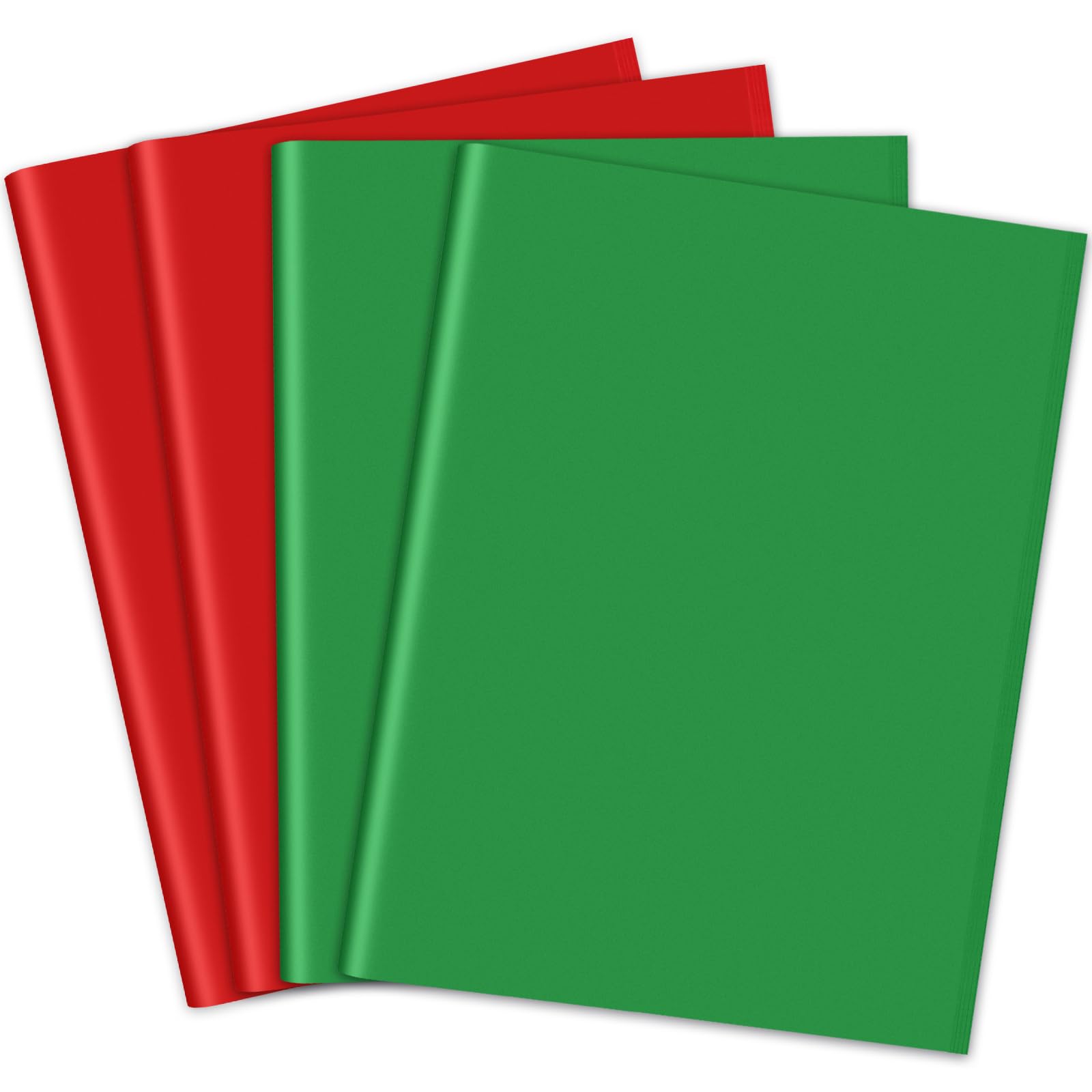 BOUBONI 100 Sheets Christmas Tissue Paper Bulk 20 x 14.5 inches Gift Wrapping Paper Craft Tissue Paper for Flower Artworks Crafts Holiday Party Decoration (Red, Green)