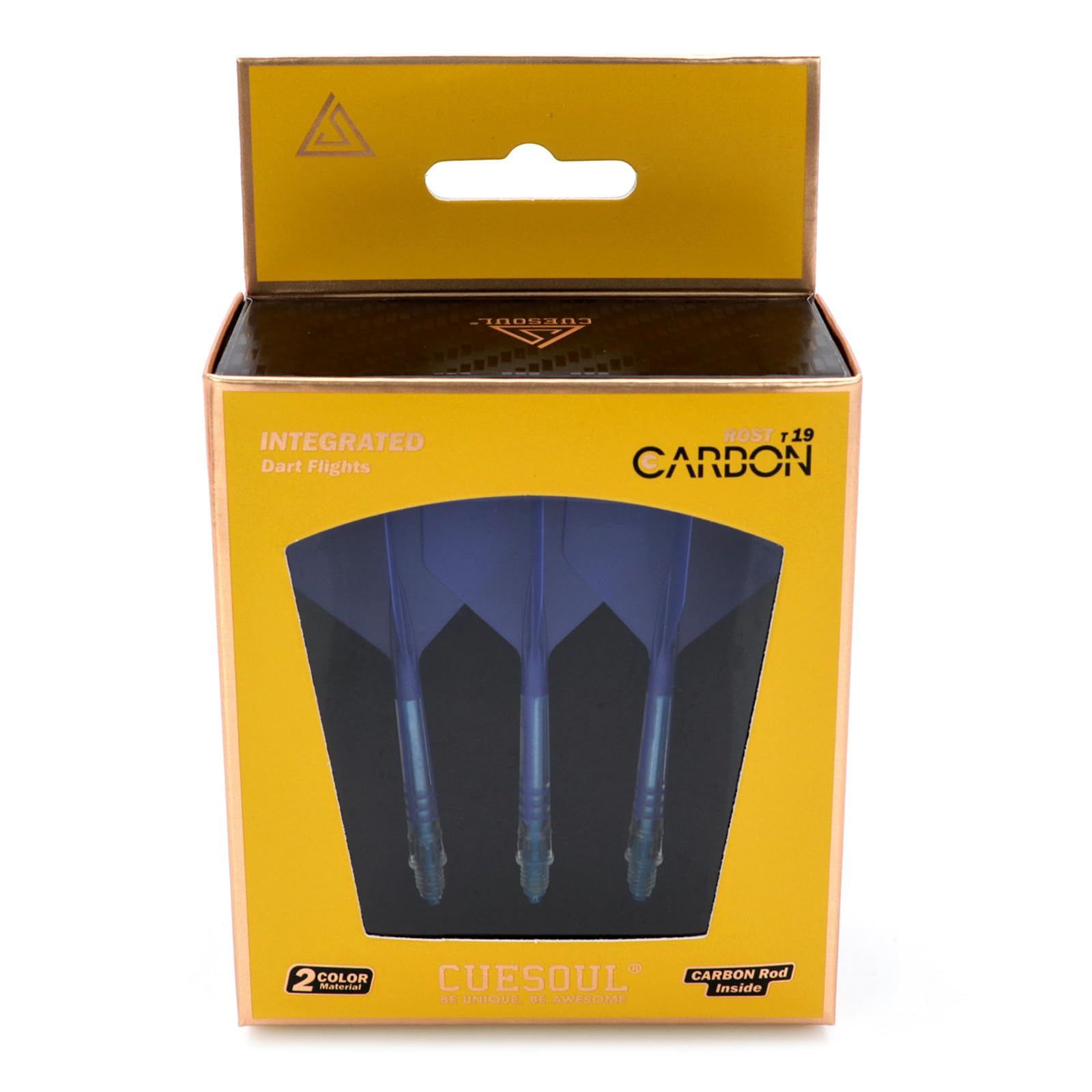 CUESOUL ROST T19 Carbon Integrated Dart Shaft and Flight Standard Shape,Set of 3