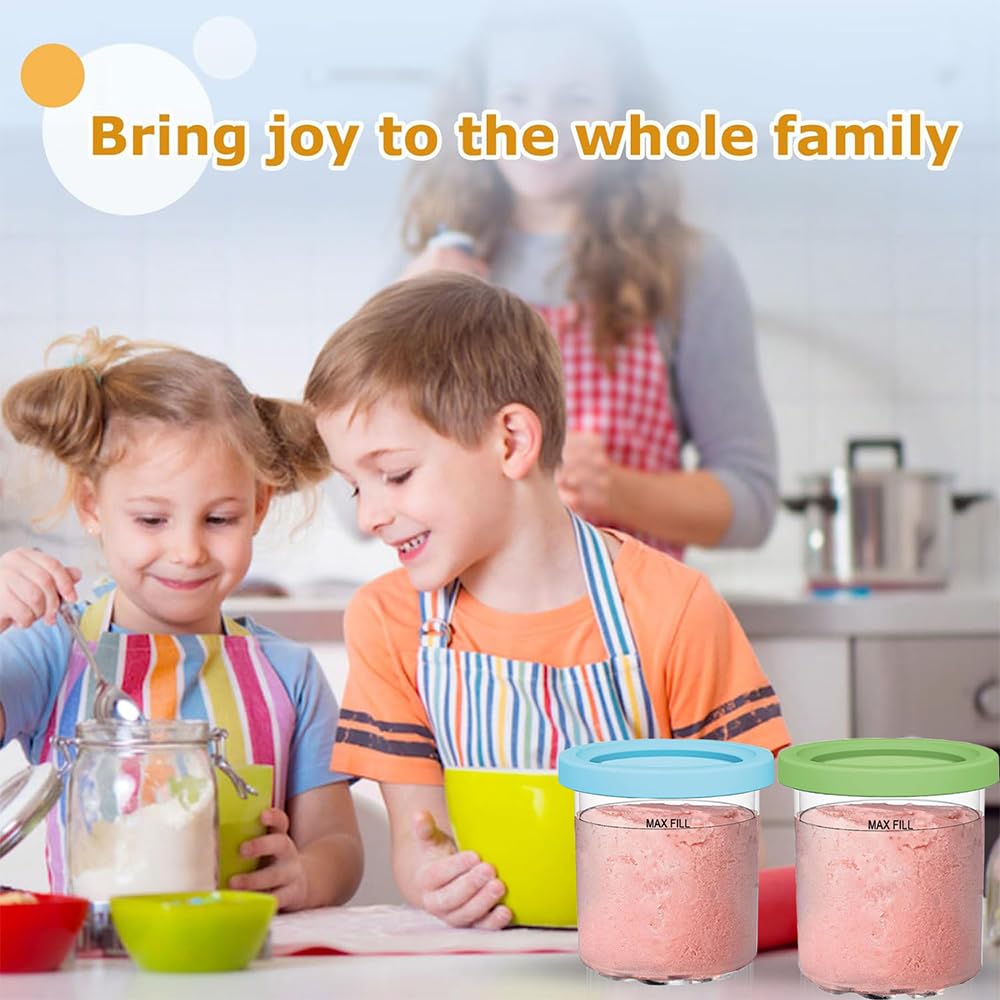 Vvhippo Contenori Per Gelato, 4 Pezzi Vaschette Per Gelato Con