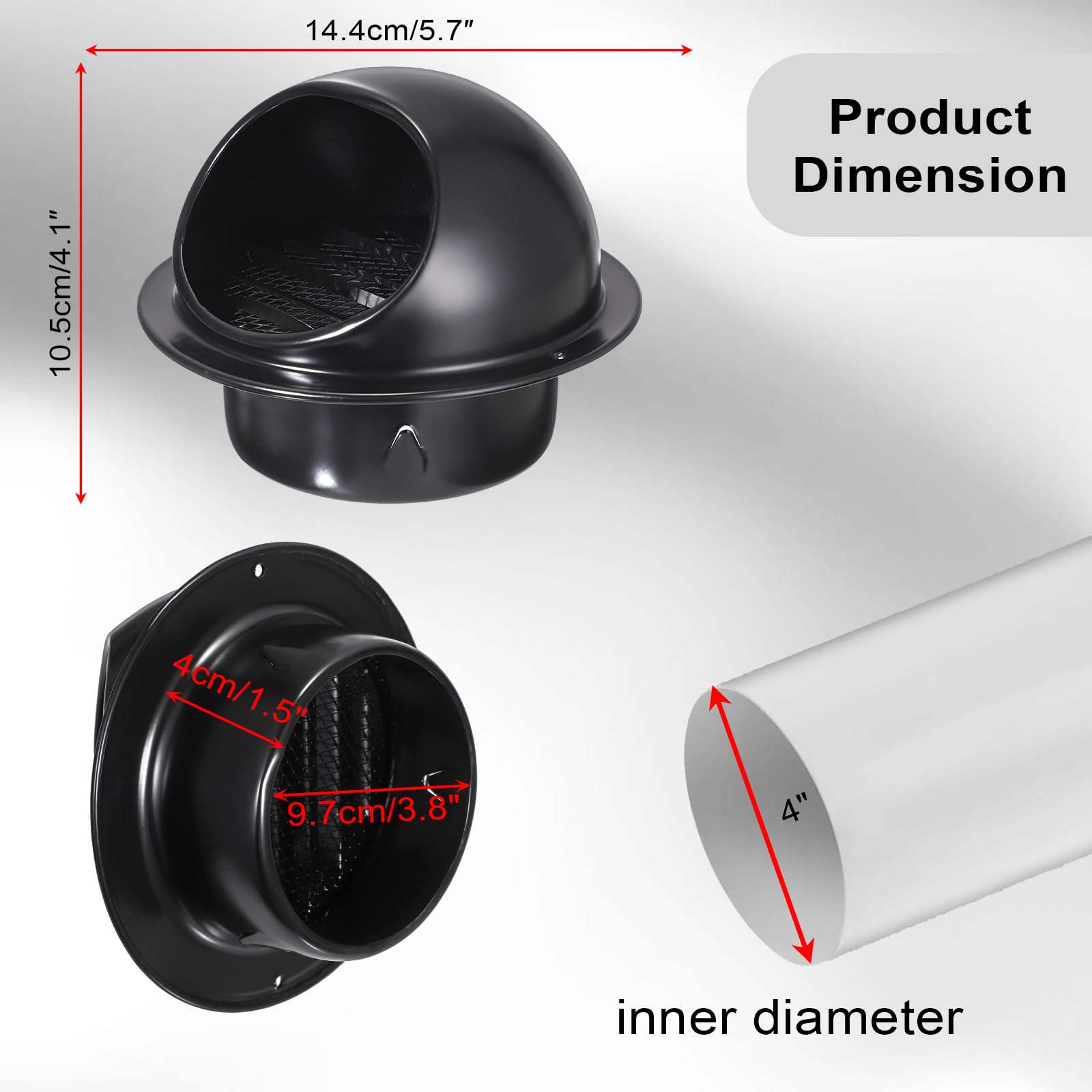 SUMNACON 1 Pc 304 Stainless Steel Air Vent Cover Wall Ventilation Cover - Image 3